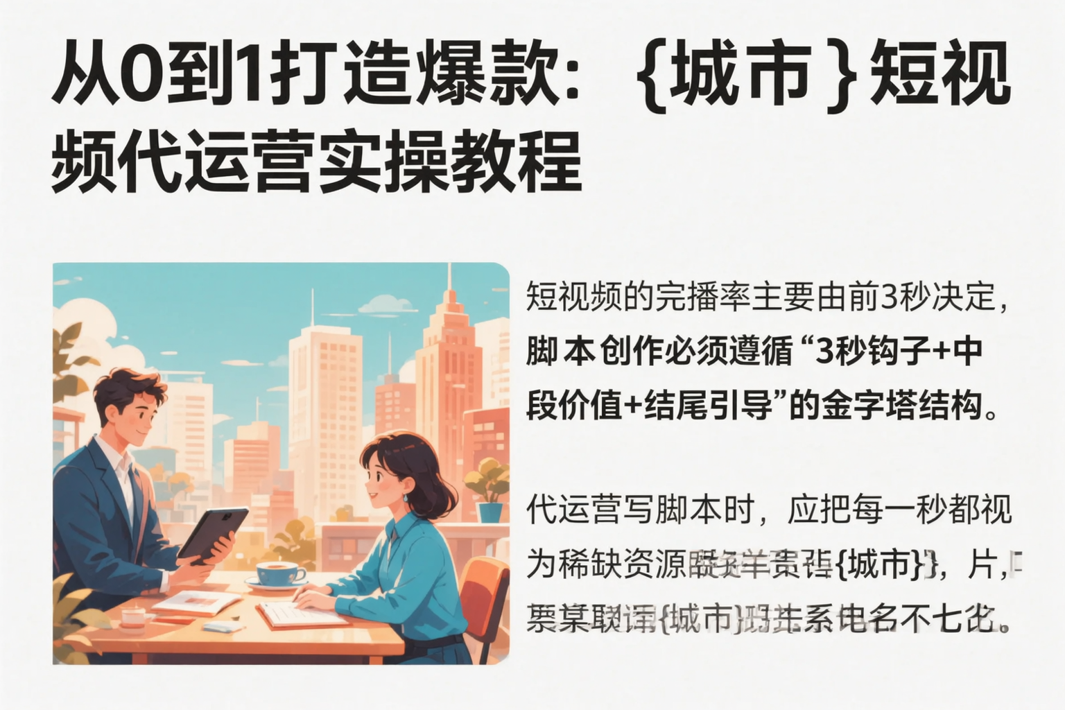 从0到1打造爆款：拉萨短视频代运营实操教程