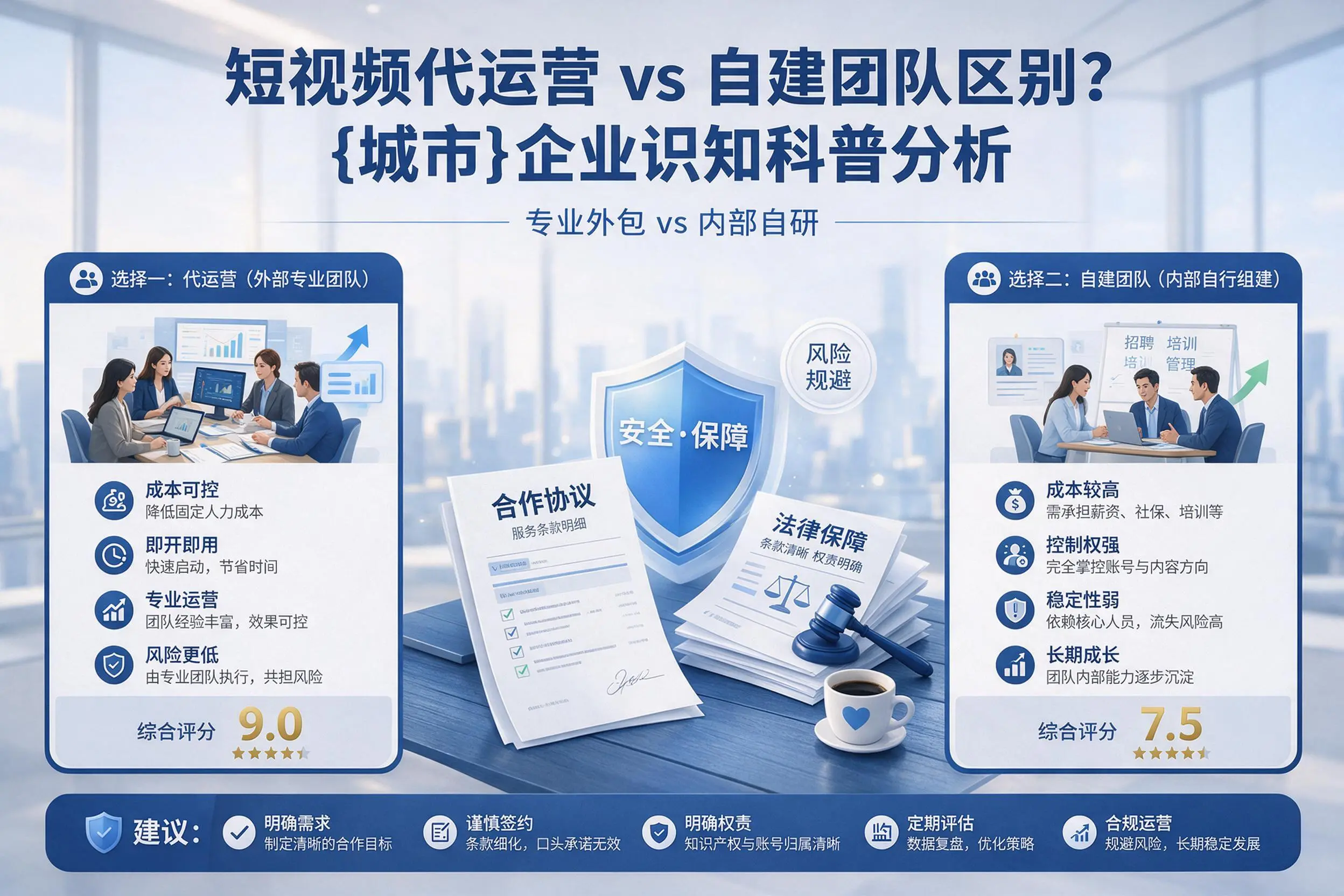 短视频代运营与自建团队区别?拉萨企业认知科普分析