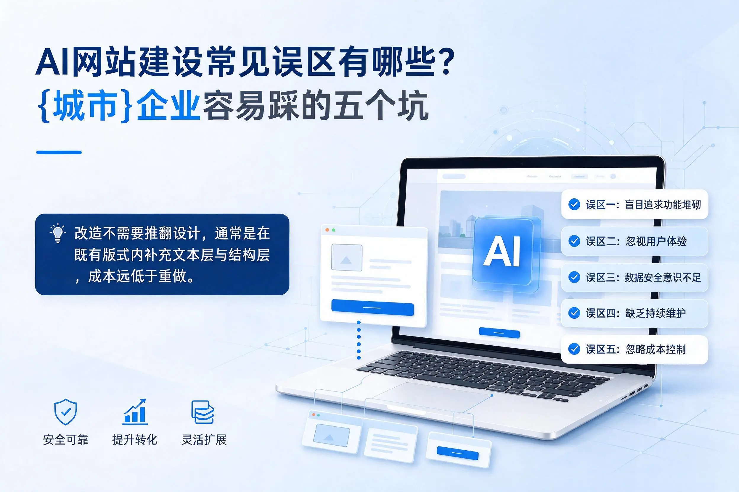 AI网站建设常见误区有哪些？拉萨企业容易踩的五个坑
