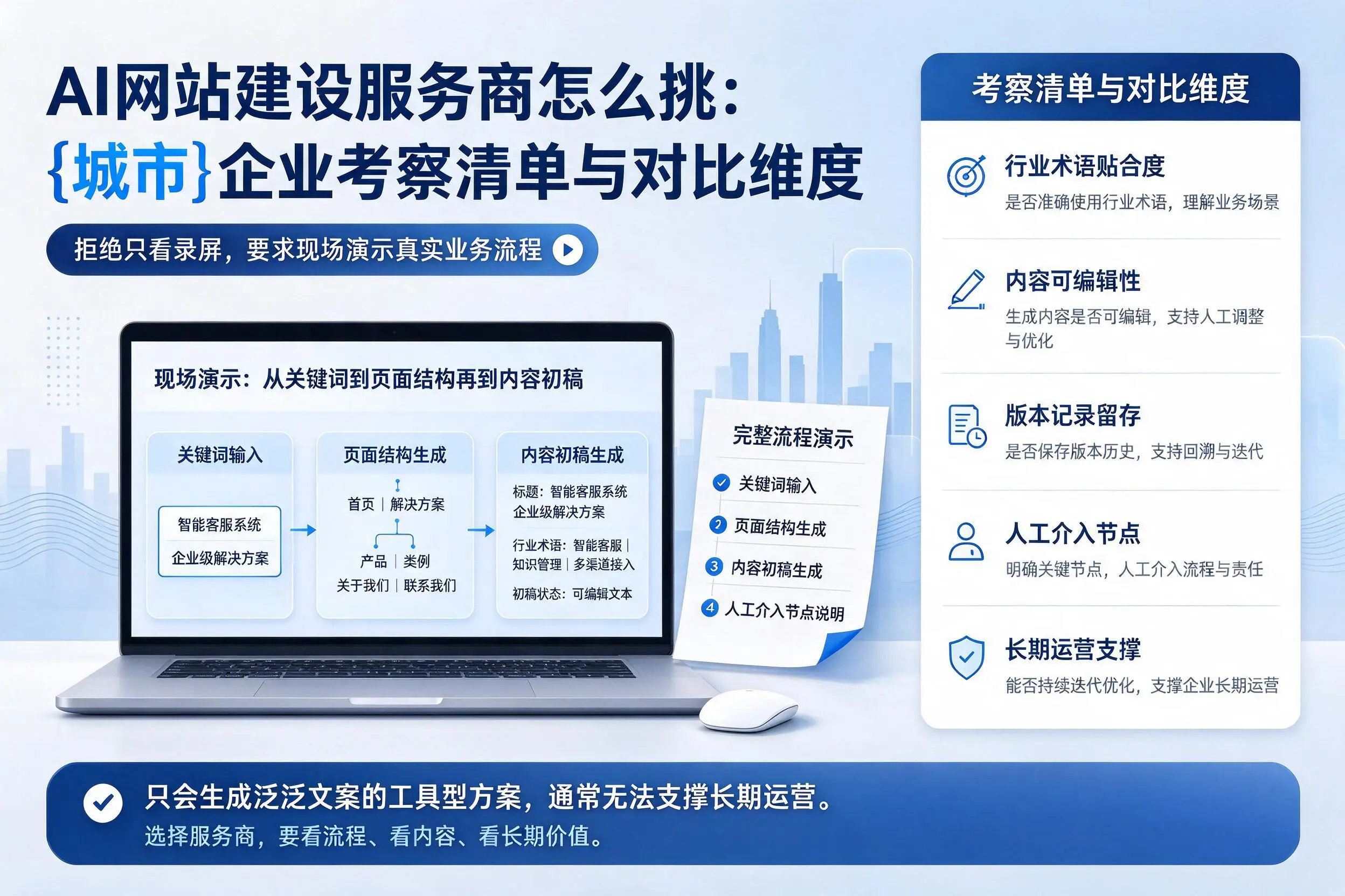 AI网站建设服务商怎么挑：拉萨企业考察清单与对比维度
