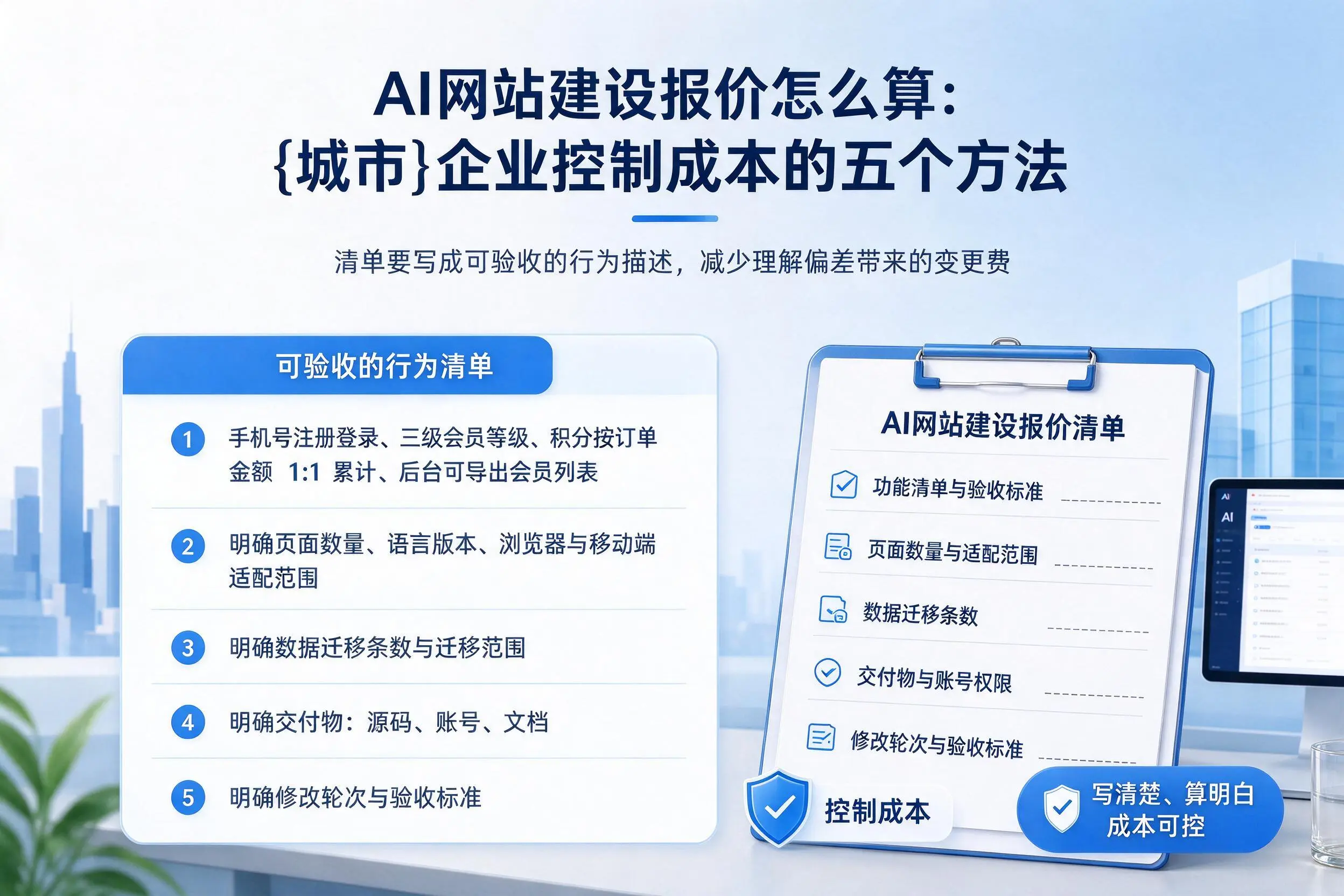 AI网站建设报价怎么算:拉萨企业控制成本的五个方法